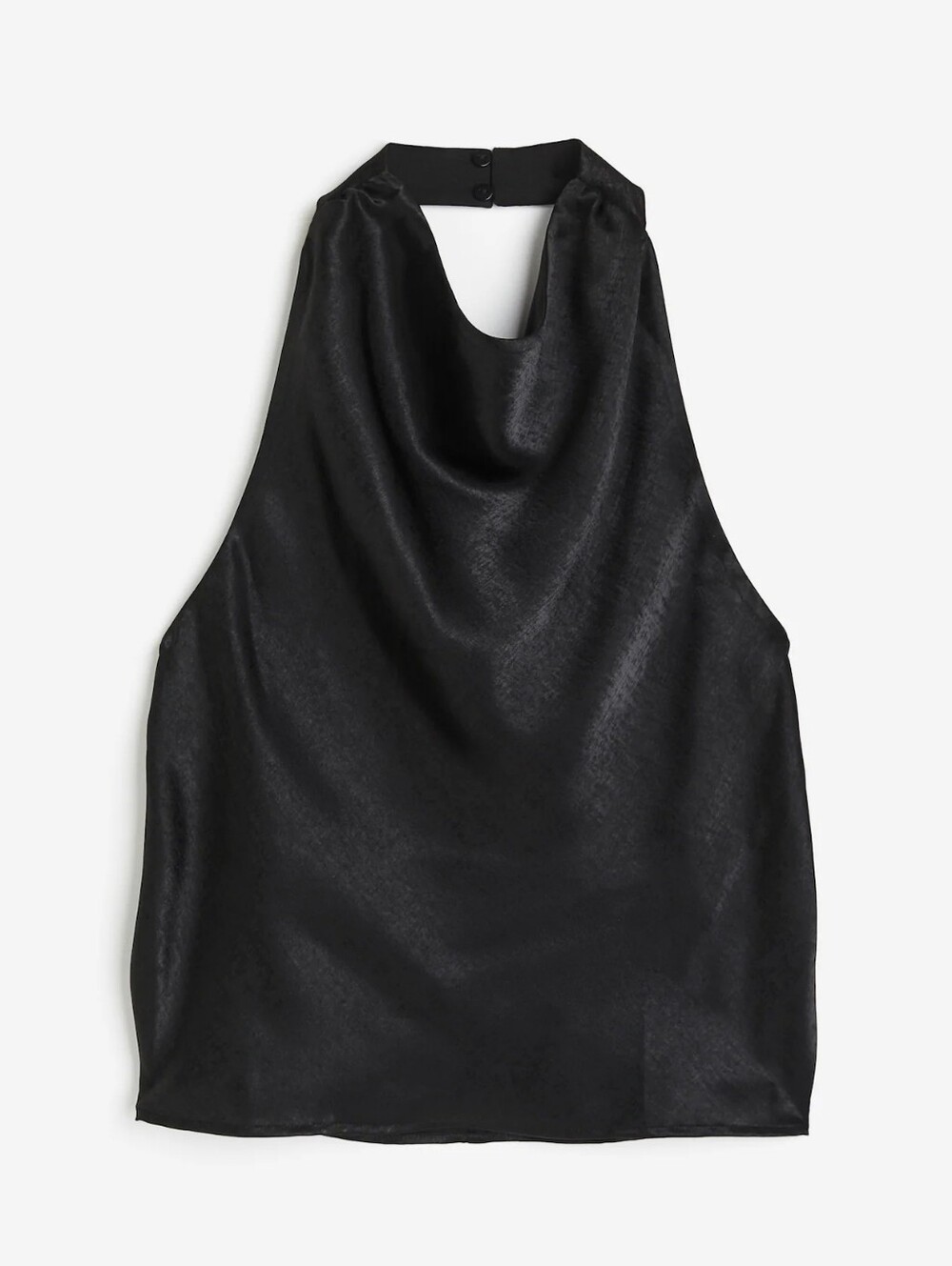 H&M Black Satin Halterneck Top S